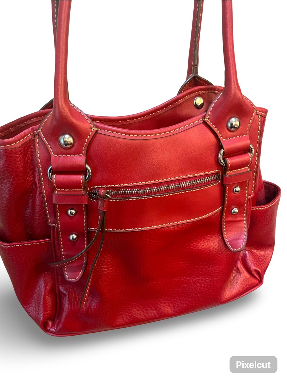 Red Leather Tote Bag by St. John’s Bay